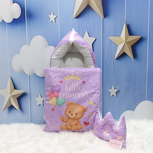 Velvet Baby Carry Nest - Purple | "Little Princess" Edition