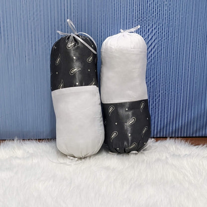 Premium Silk Printed  Baby Bedding Set - 8 Pieces (Black)