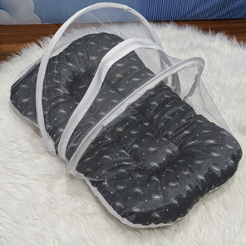 Premium Silk Printed  Baby Bedding Set - 8 Pieces (Black)