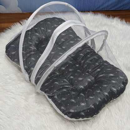 Premium Silk Printed  Baby Bedding Set - 8 Pieces (Black)