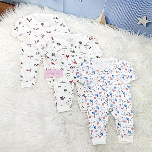 Pack of 3 Premium Baby Rompers – Gentle and Breathable