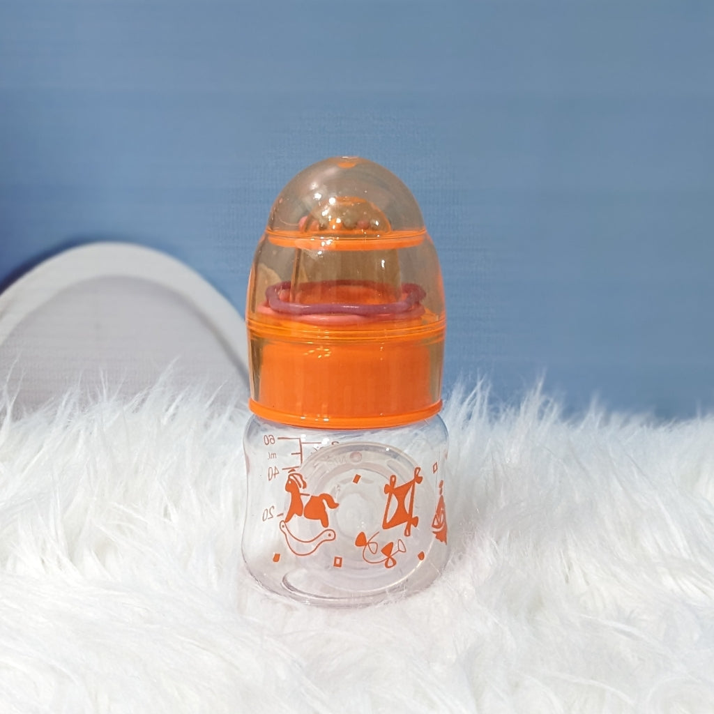 Premium 60ml Baby Feeding Bottle with Rattle Toy Cap