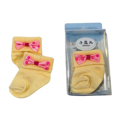 Baby Girl Ribbon Socks – Soft & Stylish Pair for Newborns