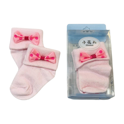 Baby Girl Ribbon Socks – Soft & Stylish Pair for Newborns
