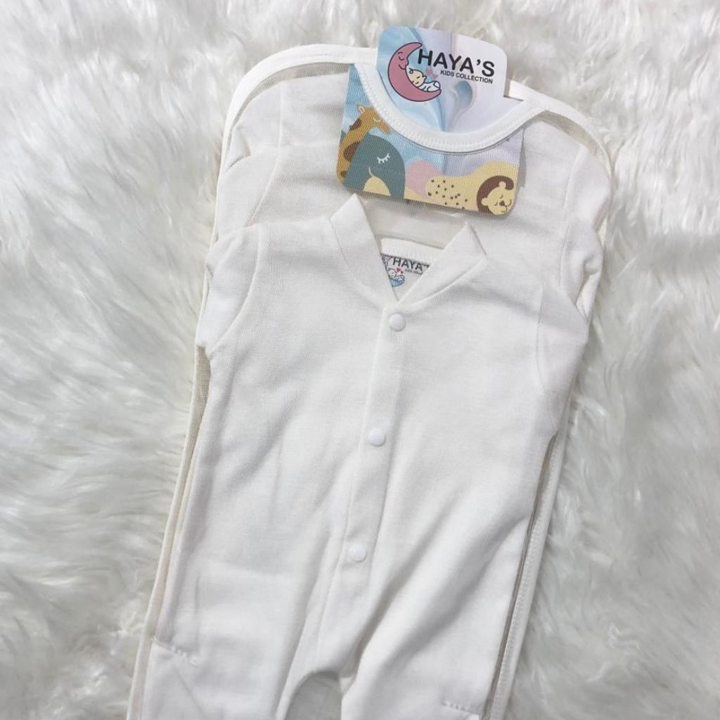 3 PC'S Baby Romper Set - Plain White