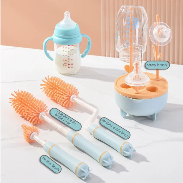 Baby Silicon Bottle 8 PC's Brush Set