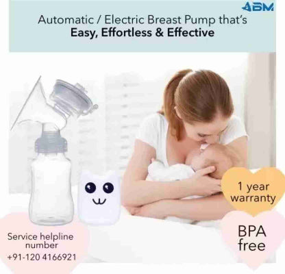 Quiet & Efficient Electric Breast Pump - Soft Silicone Flange and Feeding Bottle