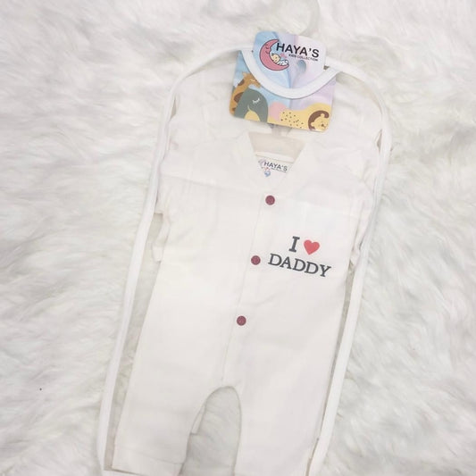 3 PC'S I ❤️ Mommy Daddy Baby Romper Set