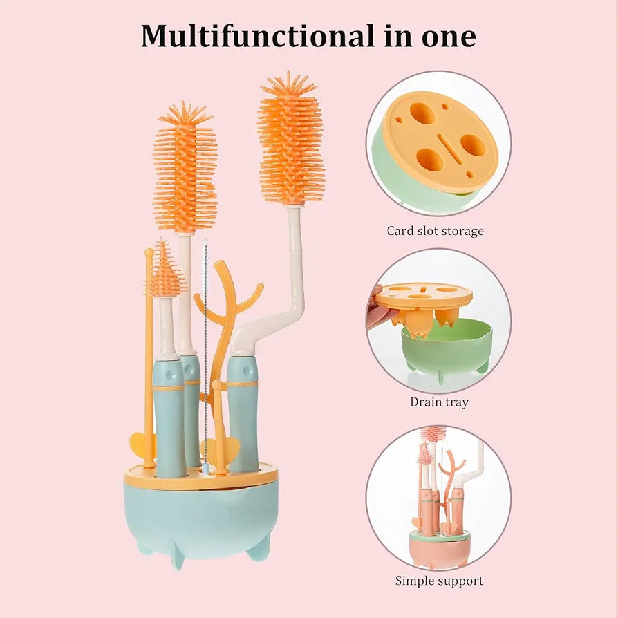 Baby Silicon Bottle 8 PC's Brush Set