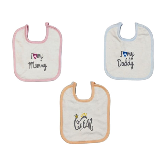 I Love Mummy & Daddy Baby Bibs Multicolor pack of 3
