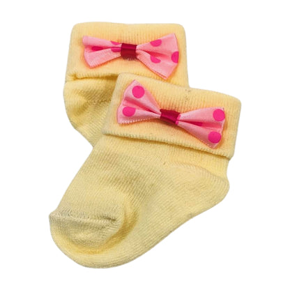 Baby Girl Ribbon Socks – Soft & Stylish Pair for Newborns