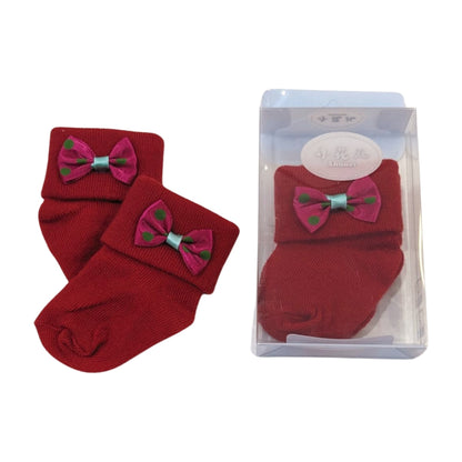 Baby Girl Ribbon Socks – Soft & Stylish Pair for Newborns
