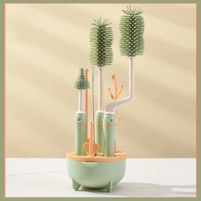 Baby Silicon Bottle 8 PC's Brush Set