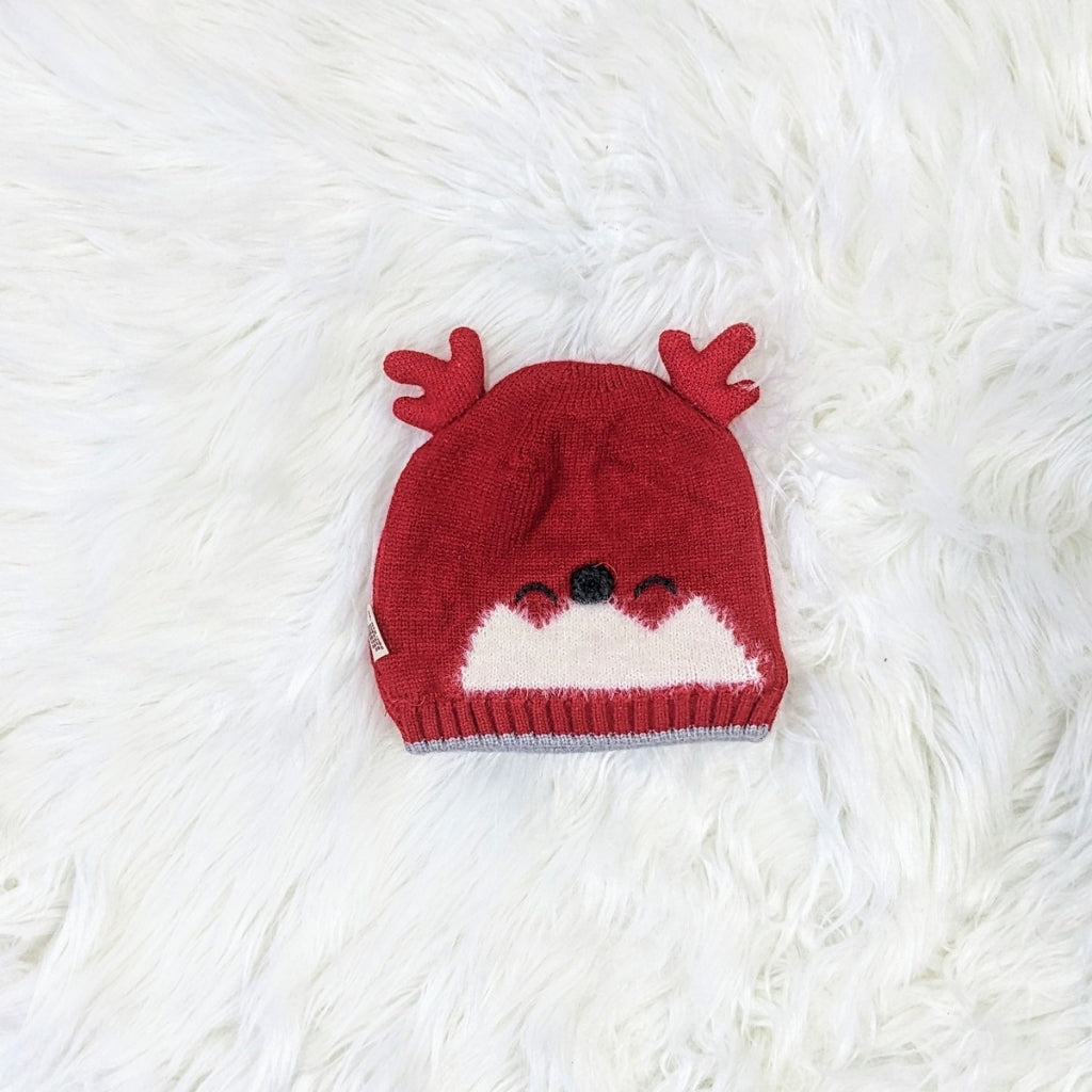 Knitted Deer Design Baby Winter Cap