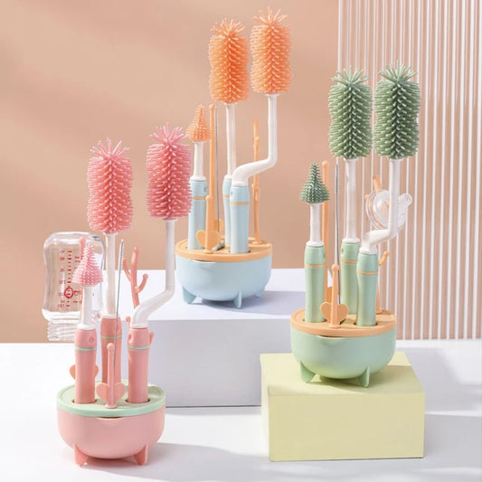 Baby Silicon Bottle 8 PC's Brush Set