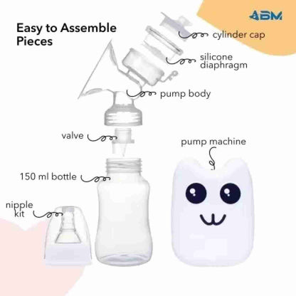 Quiet & Efficient Electric Breast Pump - Soft Silicone Flange and Feeding Bottle