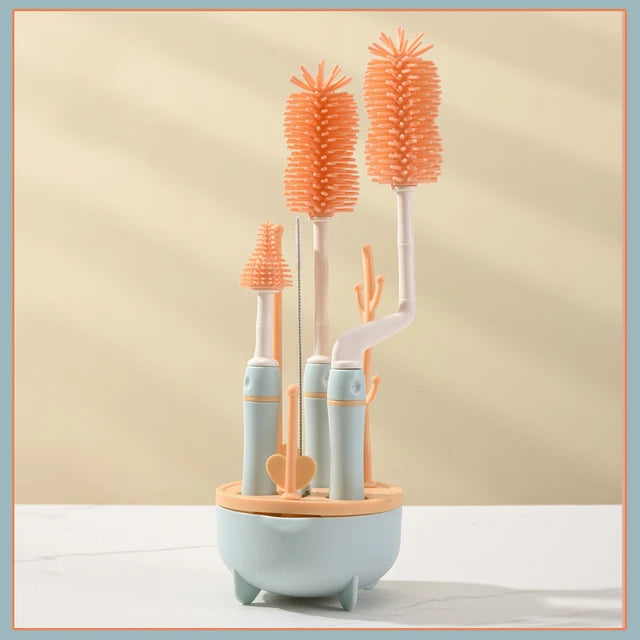 Baby Silicon Bottle 8 PC's Brush Set