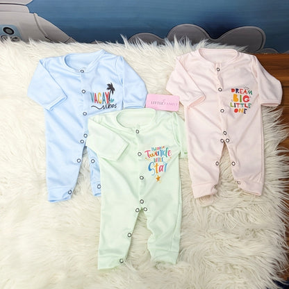Pack of 3 Premium Baby Rompers – Gentle & Breathable