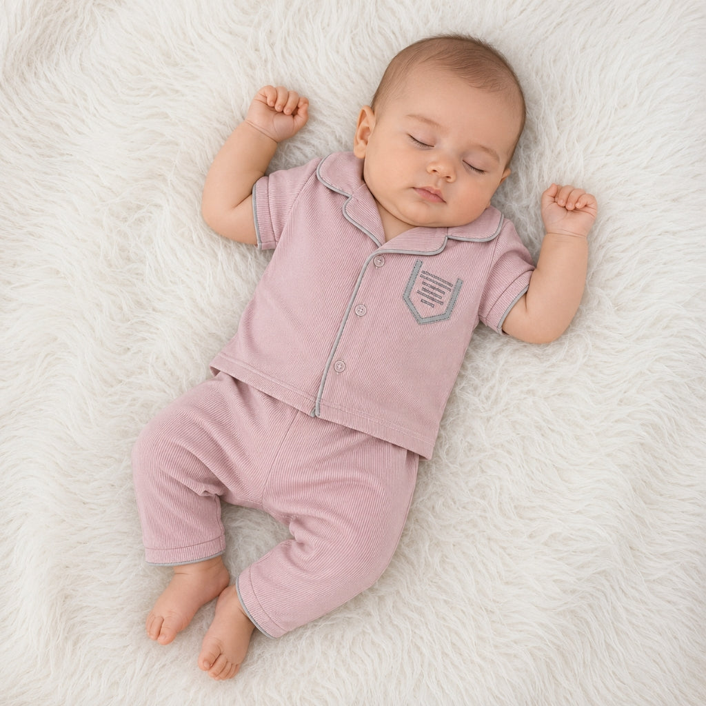 Premium Baby 2-Piece Night Suit - Pink
