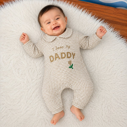Premium Baby Full Body Romper - I Love My Daddy Theme | Grey