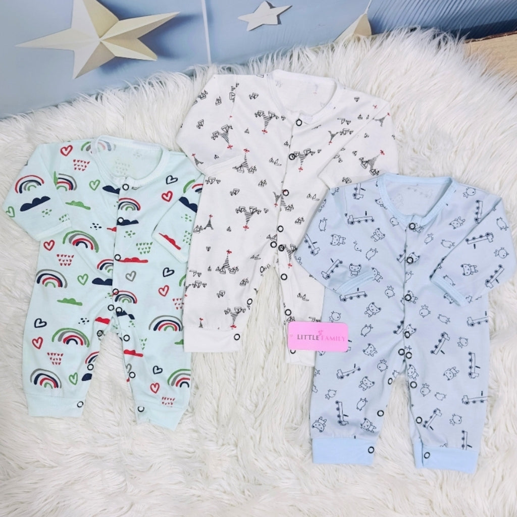 Pack of 3 Premium Baby Rompers – Gentle & Breathable