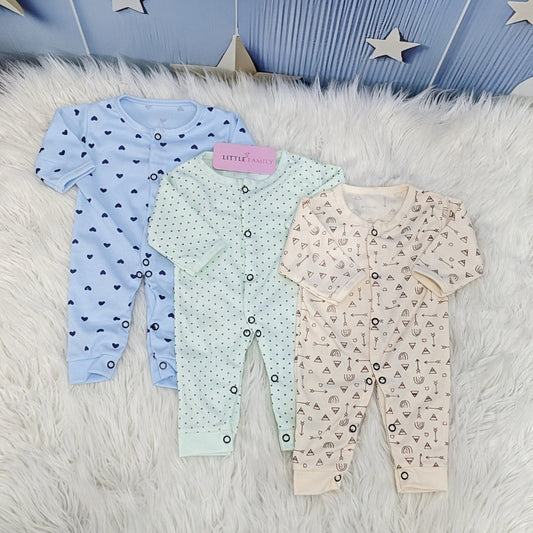 Pack of 3 Premium Baby Rompers – Gentle & Breathable