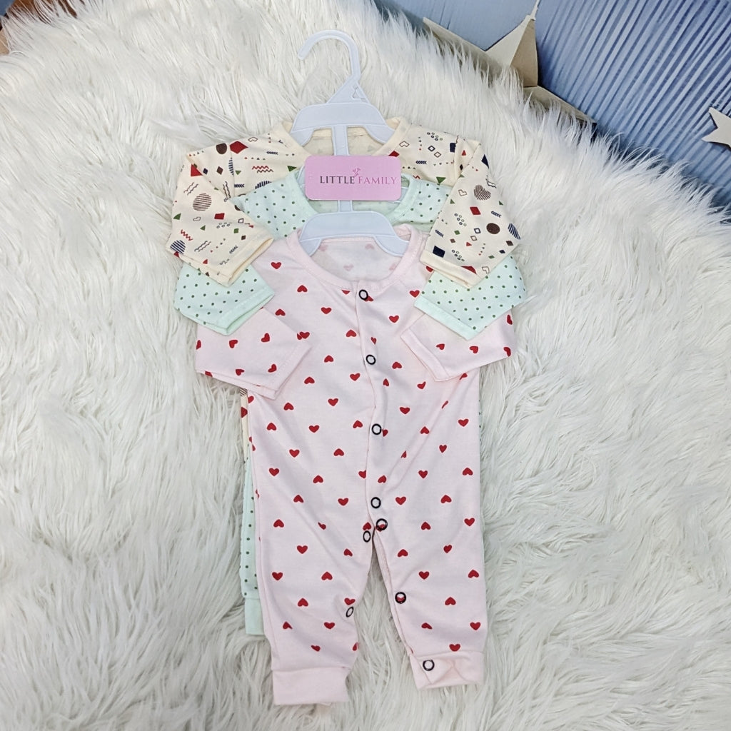 Pack of 3 Premium Baby Rompers – Gentle & Breathable