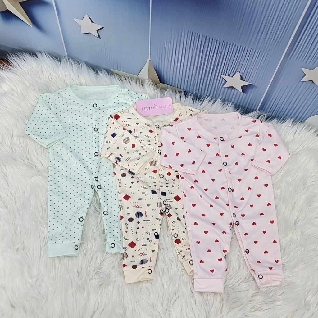 Pack of 3 Premium Baby Rompers – Gentle & Breathable