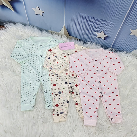 Pack of 3 Premium Baby Rompers – Gentle & Breathable