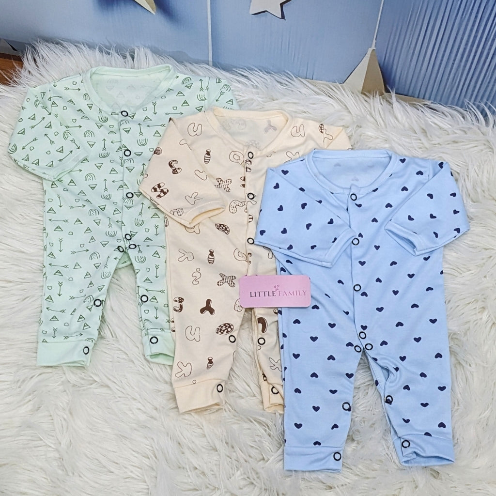 Pack of 3 Premium Baby Rompers – Gentle & Breathable