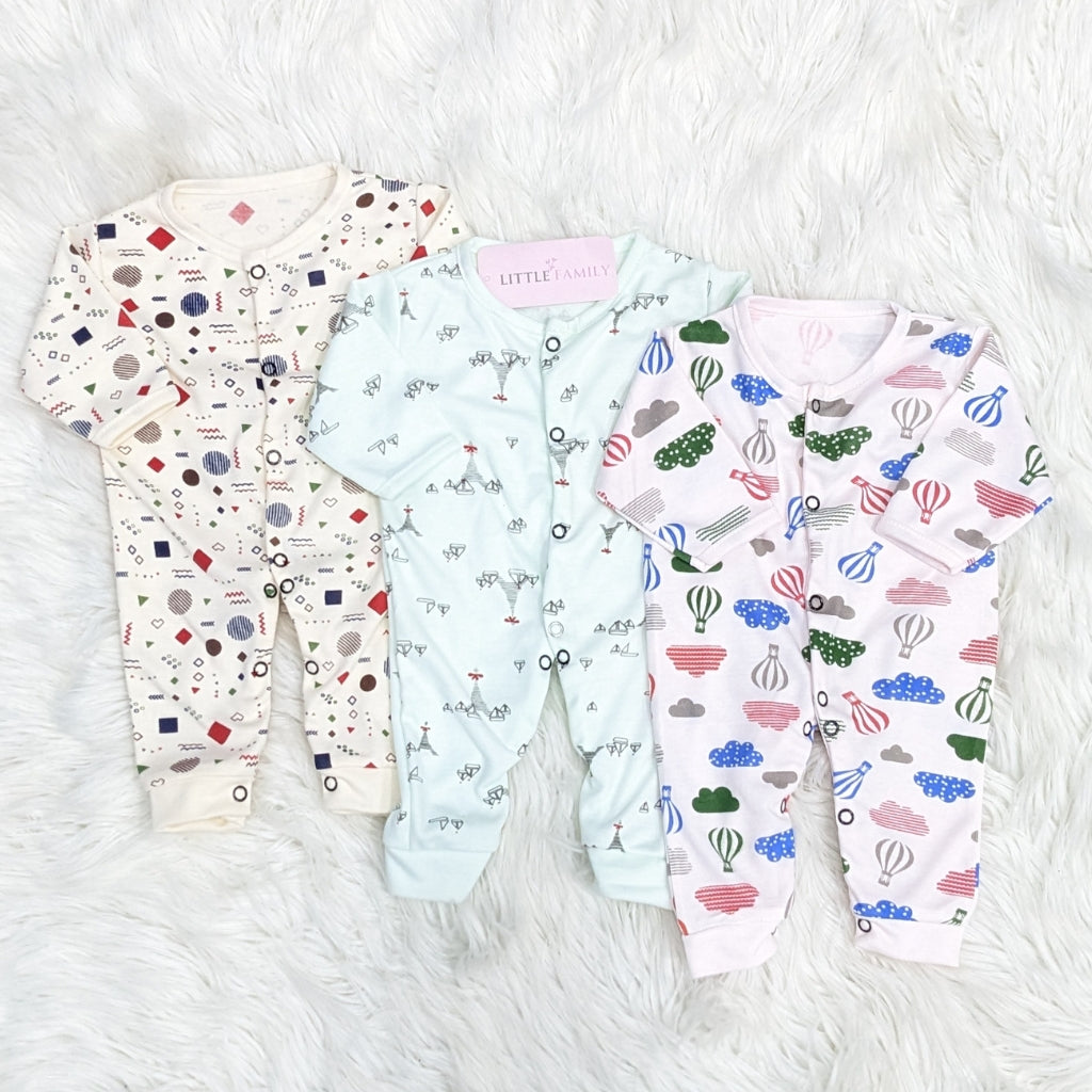 Pack of 3 Premium Baby Rompers – Gentle & Breathable