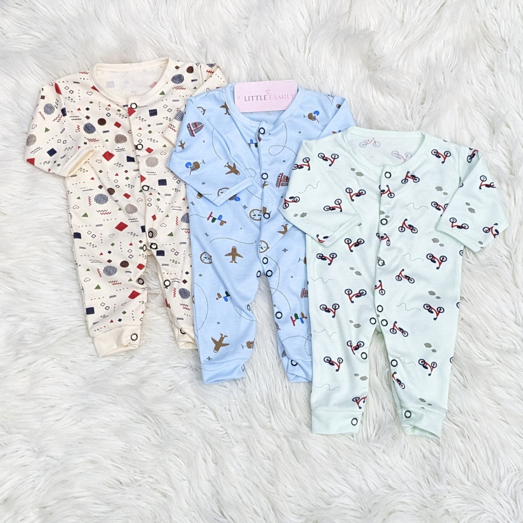 Pack of 3 Premium Baby Rompers – Gentle & Breathable