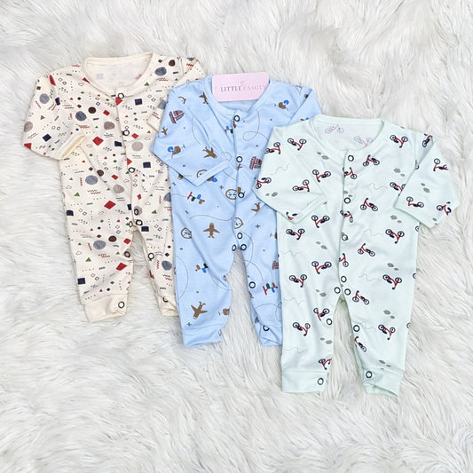 Pack of 3 Premium Baby Rompers – Gentle & Breathable