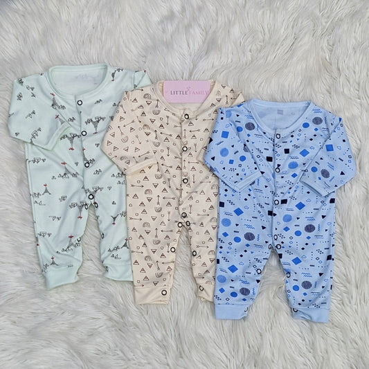 Pack of 3 Premium Baby Rompers – Gentle & Breathable