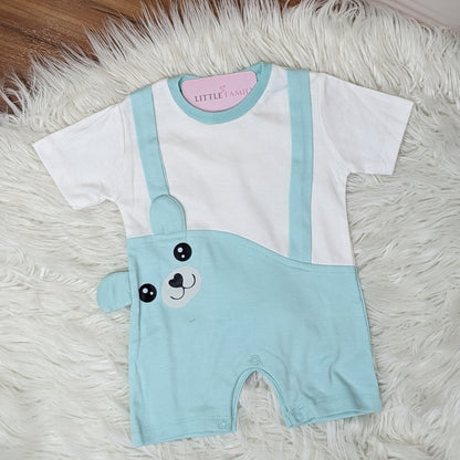 Premium Cartoon Theme Baby Romper - Aqua Mint