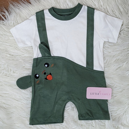Premium Cartoon Theme Baby Romper - Green