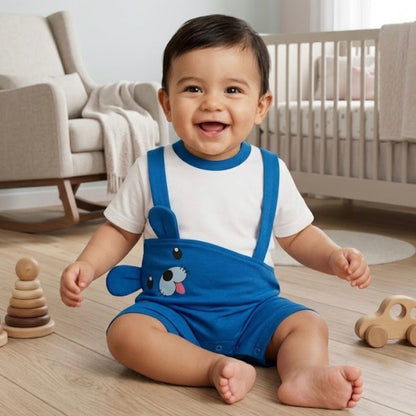 Premium Cartoon Theme Baby Romper -Blue