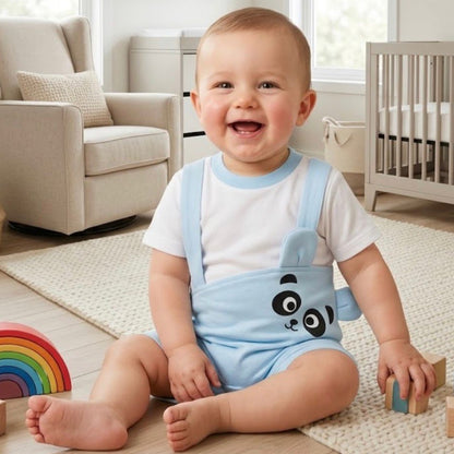 Premium Cartoon Theme Baby Romper - Sky Blue