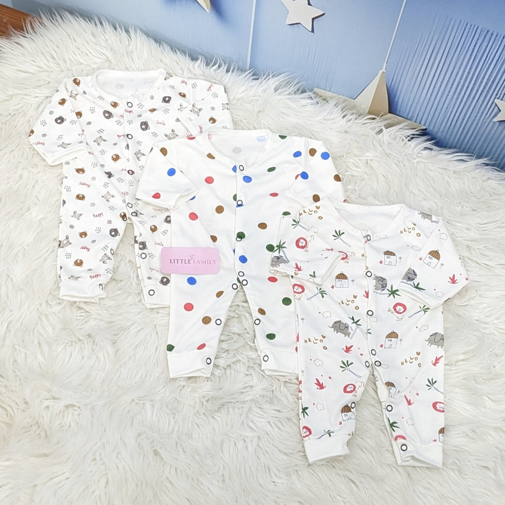 Pack of 3 Premium Baby Rompers – Gentle and Breathable
