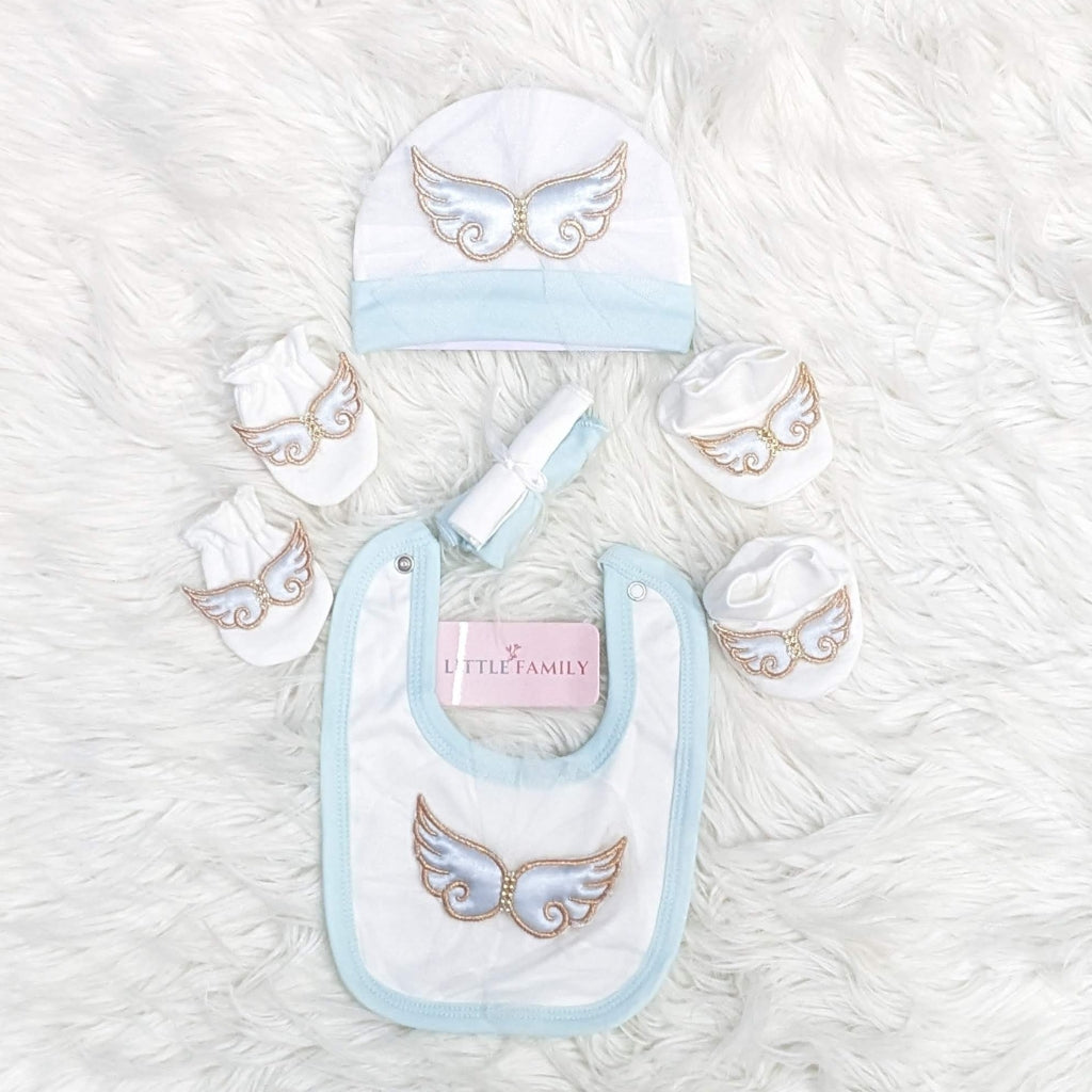 Premium 10-Piece Baby Starter Set – (Wings) | Sky Blue