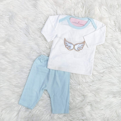 Premium 10-Piece Baby Starter Set – (Wings) | Sky Blue