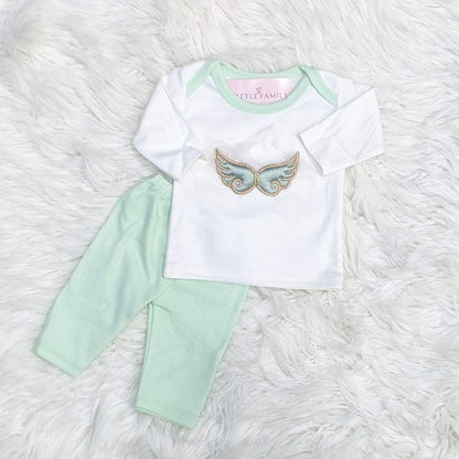 Premium 10-Piece Baby Starter Set – (Wings) | Light Green