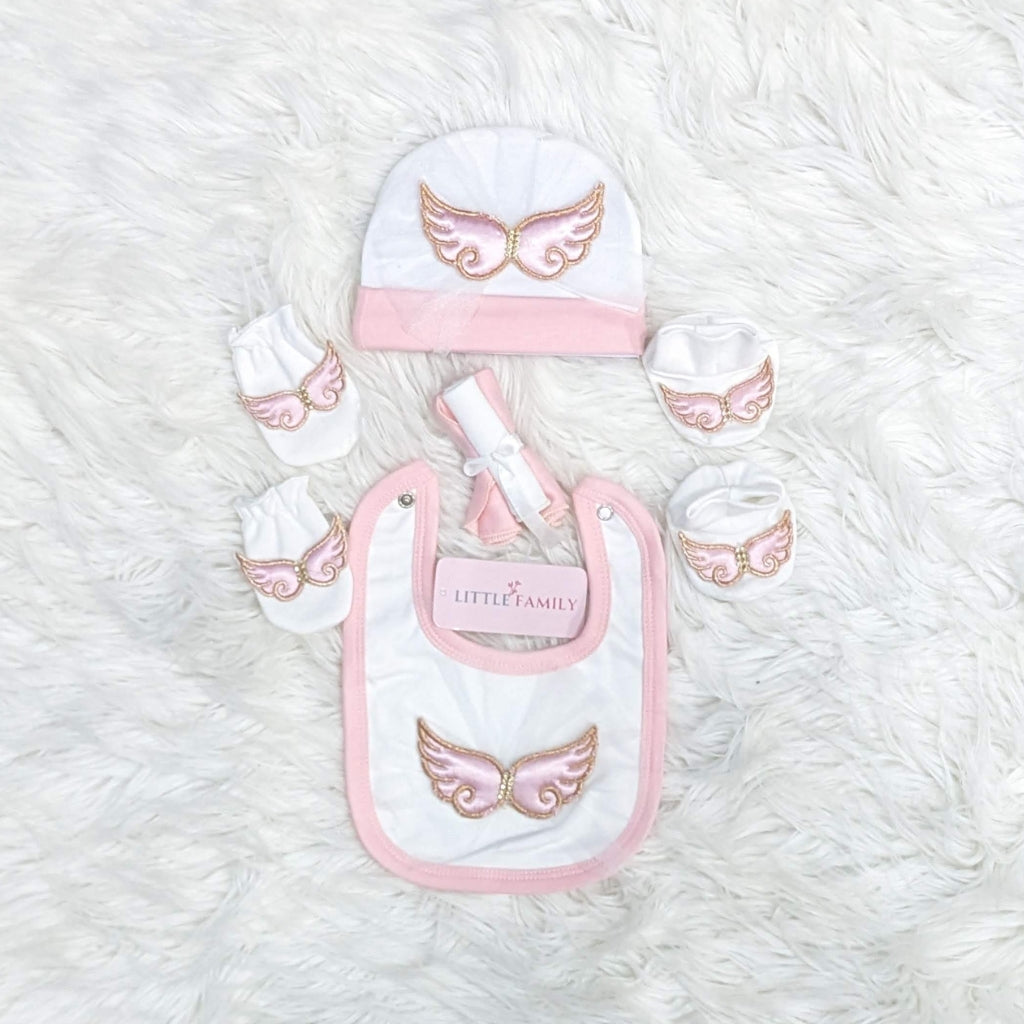 Premium 10-Piece Baby Starter Set – (Wings) | Pink
