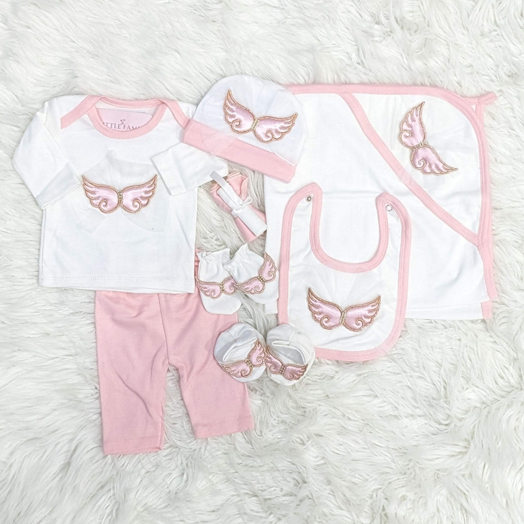 Premium 10-Piece Baby Starter Set – (Wings) | Pink