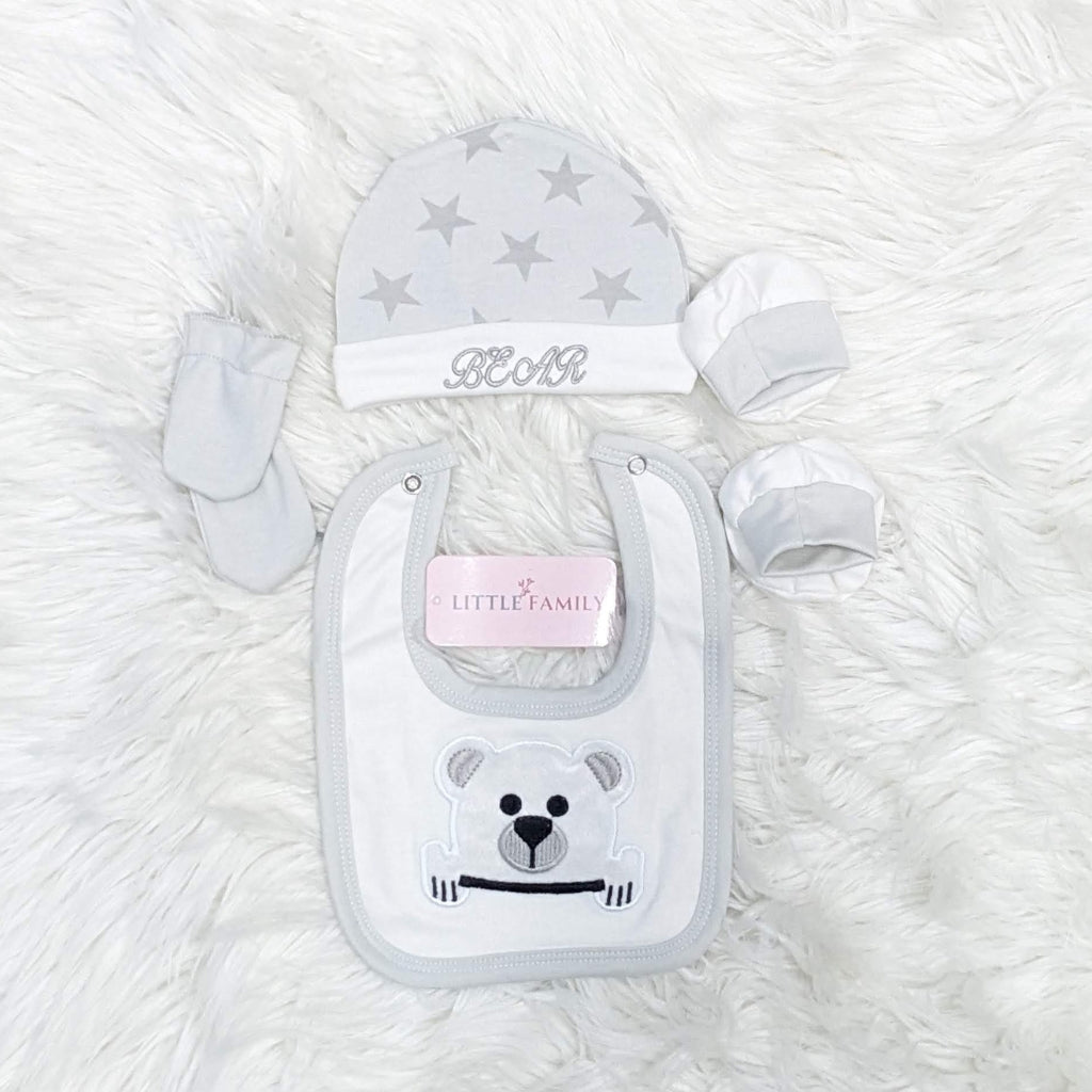 Premium Newborn Baby 10-Piece Gift Set - (BEAR) | Grey