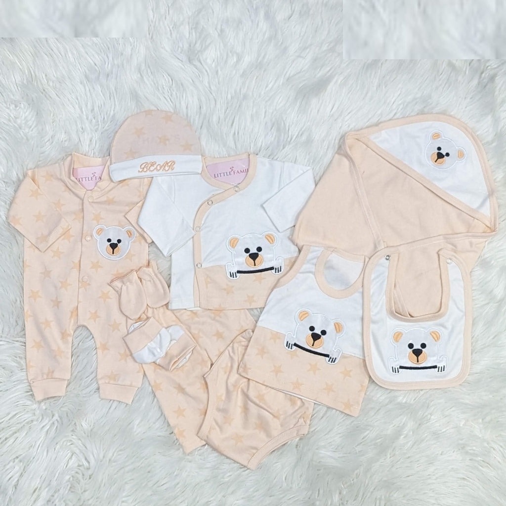 Premium Newborn Baby 10-Piece Gift Set - (BEAR) | Peach