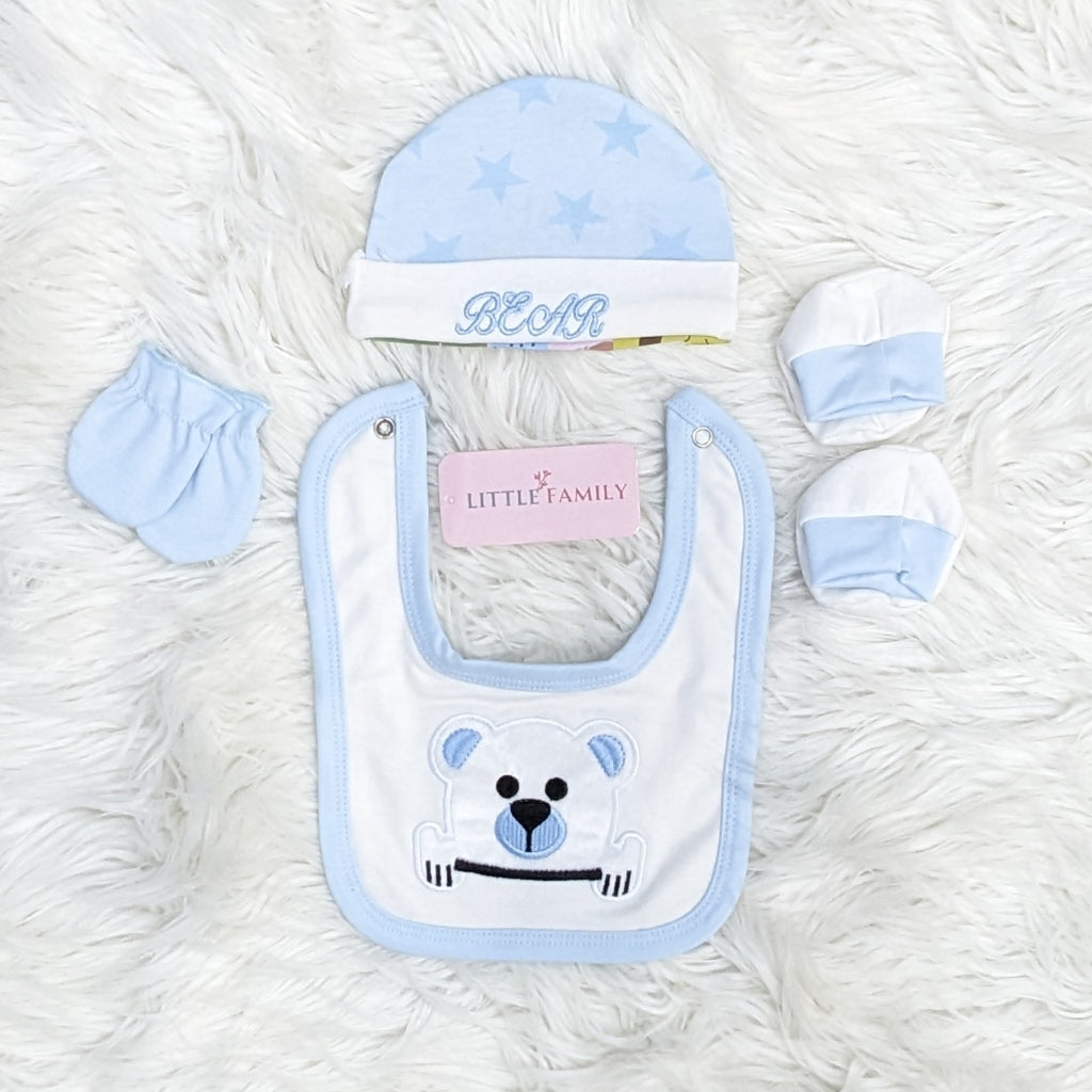 Premium Newborn Baby 10-Piece Gift Set - (BEAR) | Sky Blue