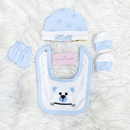 Premium Newborn Baby 10-Piece Gift Set - (BEAR) | Sky Blue