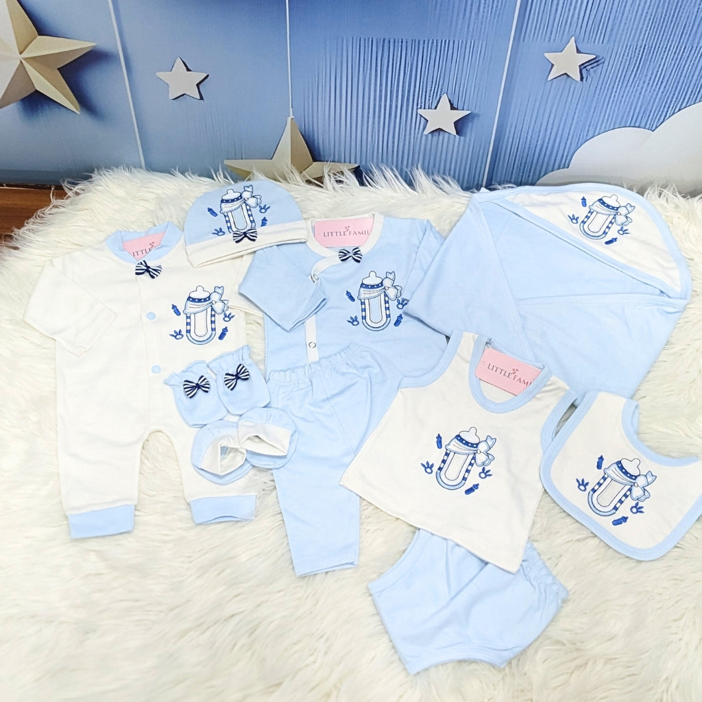 Premium Newborn Baby 10-Piece Gift Set - Sky Blue