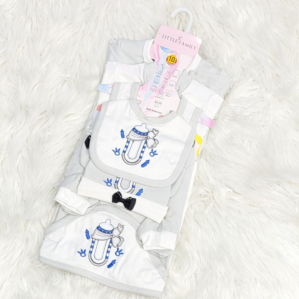 Premium Newborn Baby 10-Piece Gift Set - Grey